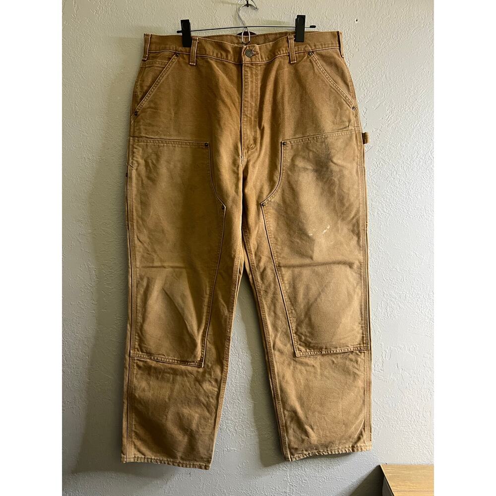 Vintage Carhartt Pants Mens 38x32 Brown B136 Workwear Double Knee Y2K - Picture 1 of 15